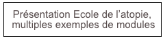 Présentation Ecole de l’atopie,
 multiples exemples de modules